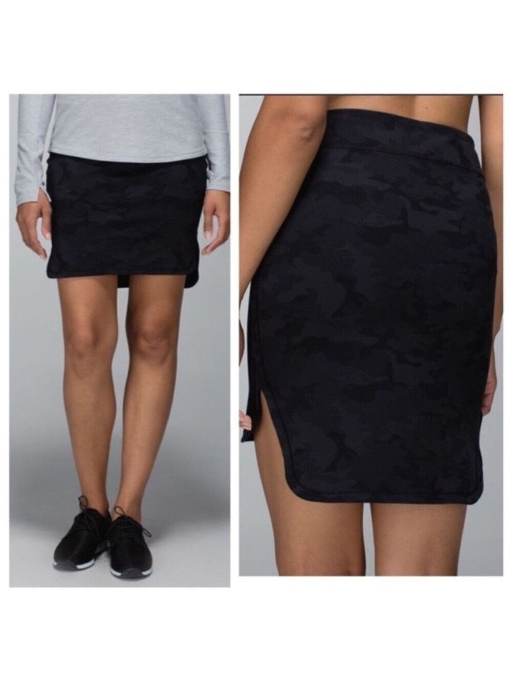 Lululemon Camo City Skirt Savasana Black / Soot Camouflage Size 6